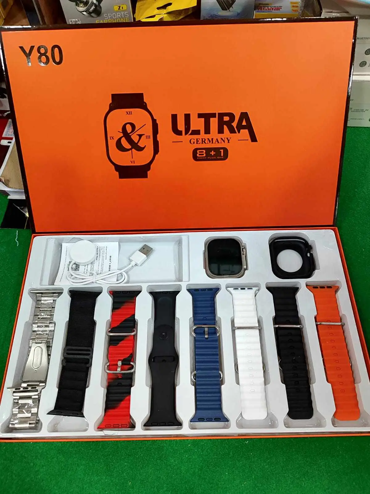 Y80 Ultra Smartwatch With 8 Strap