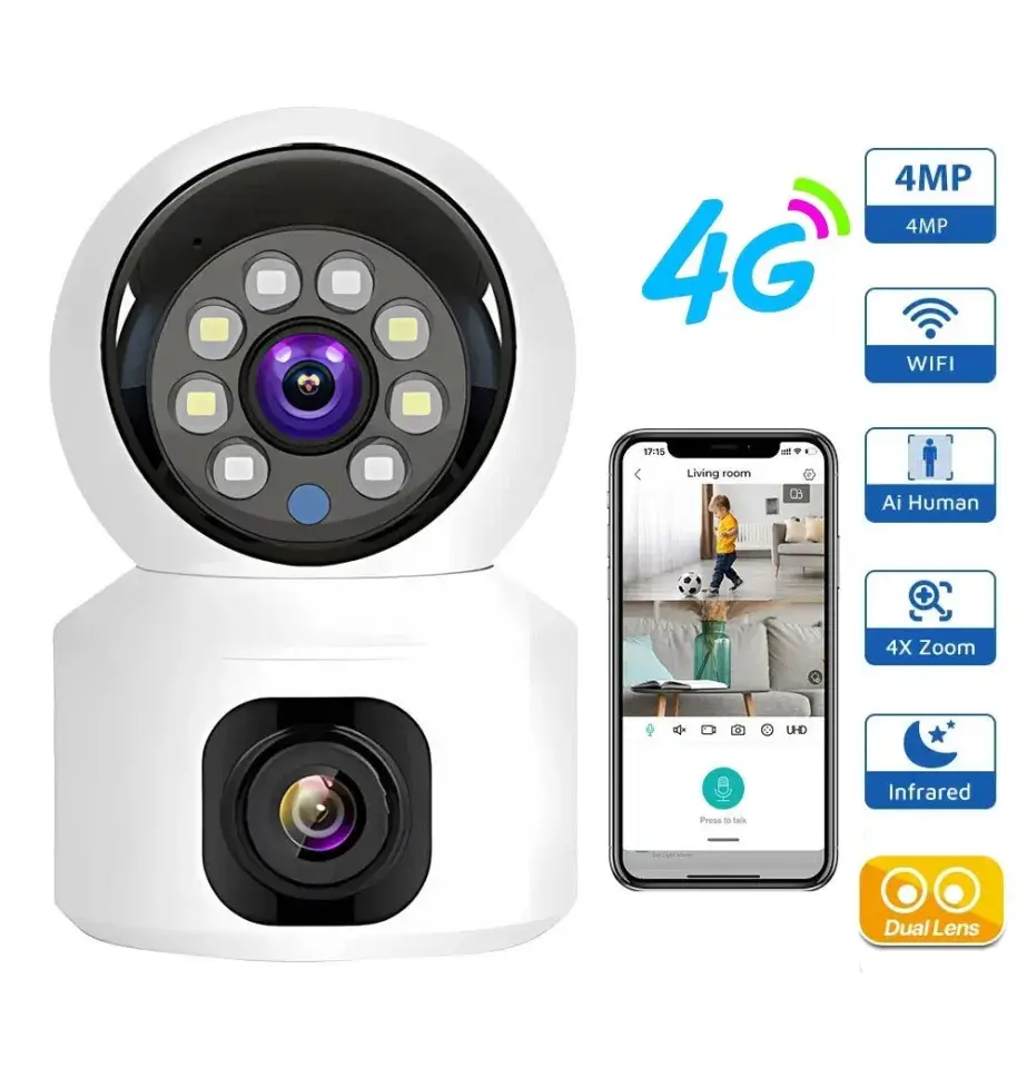 V380 Pro Dual Lens Sim Supported Camera