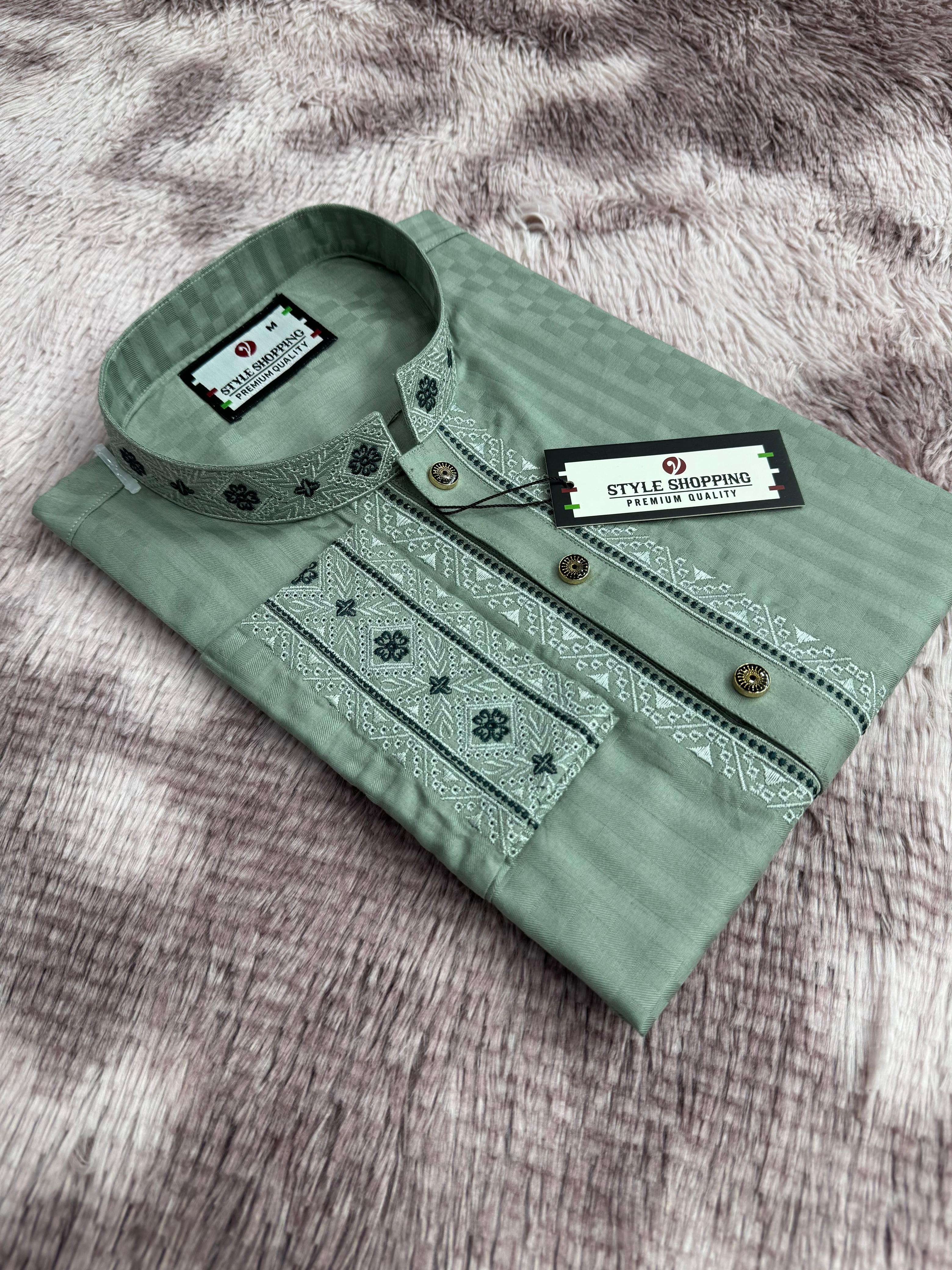 Eid Collection 2026 Mint Color Embroidery Punjabi