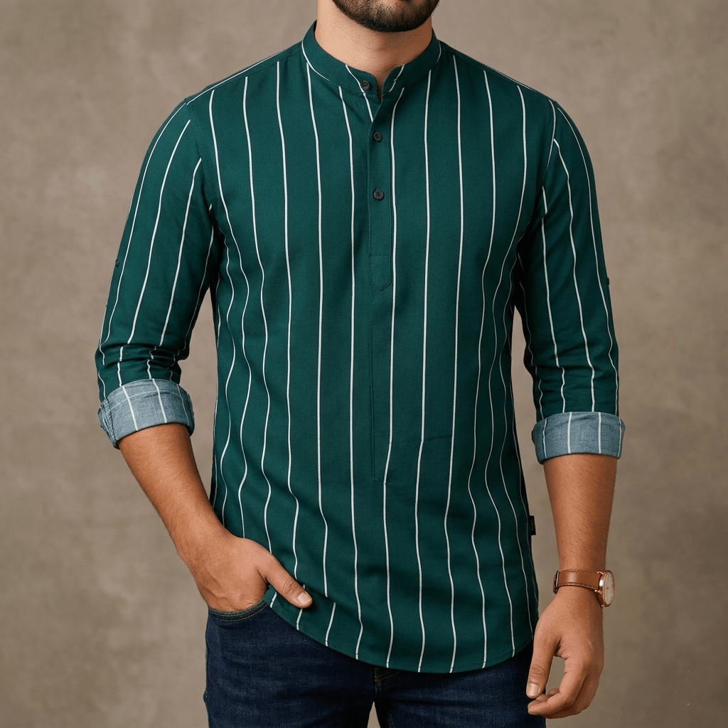 Premium Long Sleeve Striped Katua for Men
