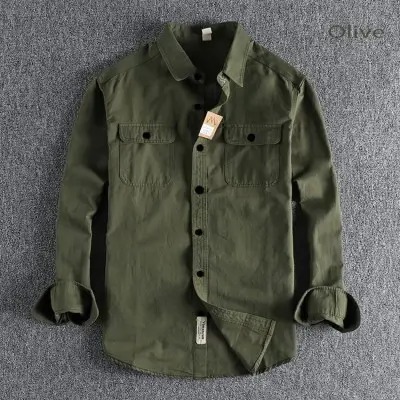 High Thickness Double Pocket Shirt ( Green)