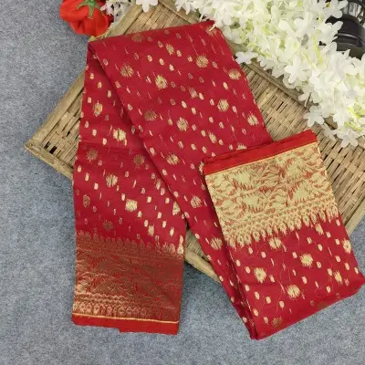 Half Silk Jamdani Saree