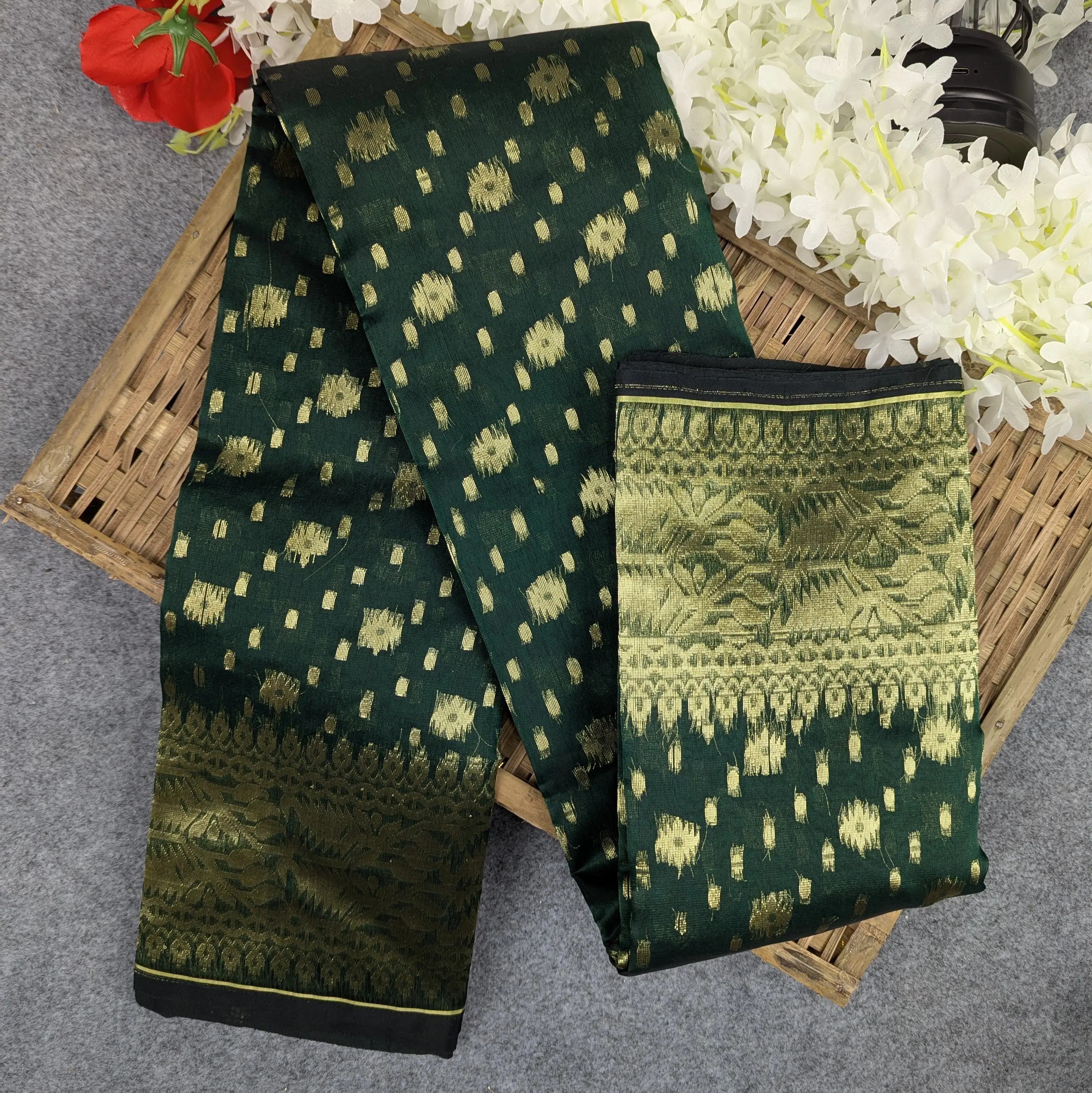 Half Silk Jamdani Saree