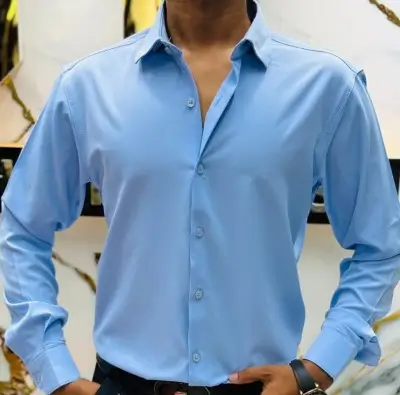 Premium China Micro Stig Shirt (Formal / Casual) (Light Sky)